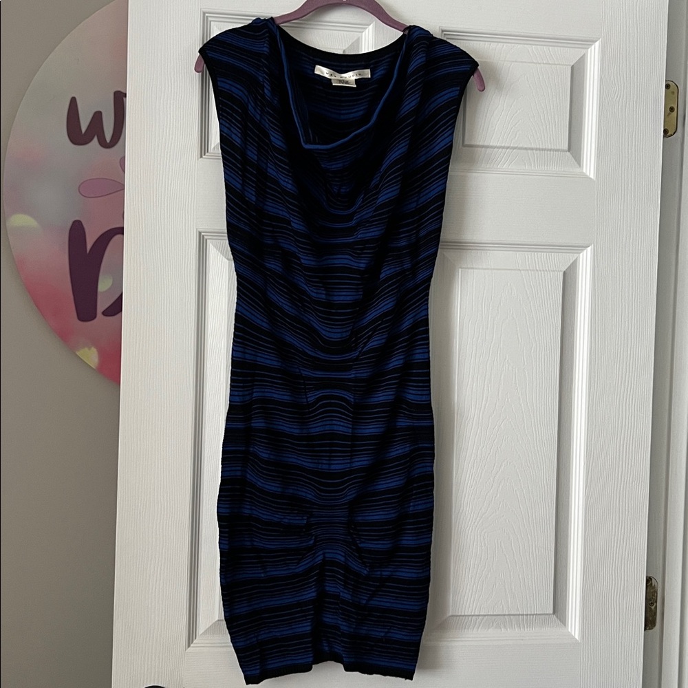 Max Studio Blue and Black sweater Dress. Small. Classy - Picture 5 of 6